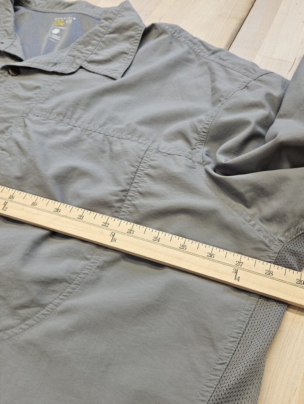 Mountain Hard Wear Button Shirt Hiking Gray Mens XXLarge Vented Light Weight 2XL - Picture 6 of 9